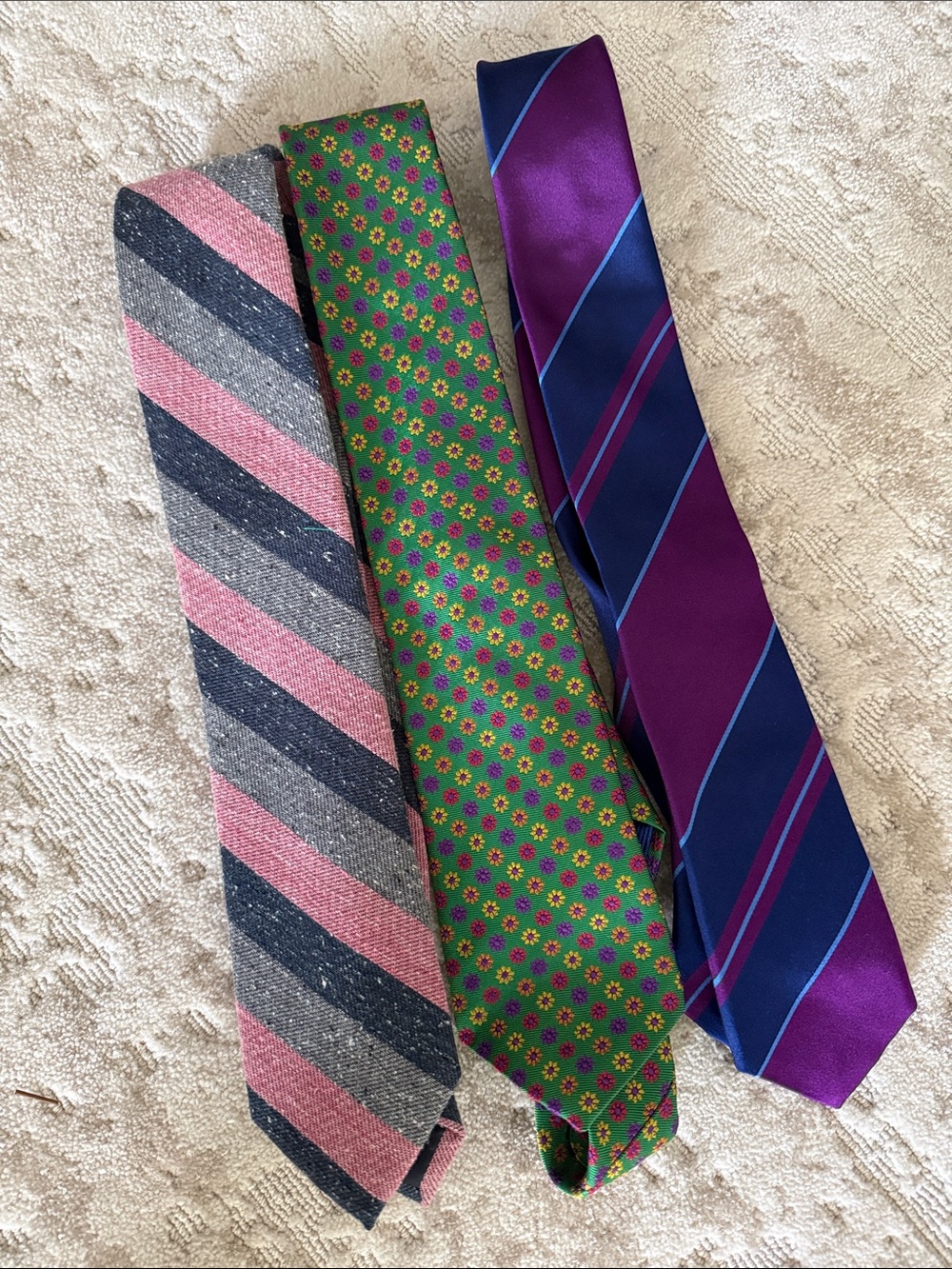 Set of 3 luxury ties- 2 are handmade!